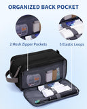 WANDF Toiletry Bag for Men Travel Toiletry Organizer Canvas and Leather Dopp Kit Water - Resistant Shaving Bag for Travel Accessories (Black, Large)