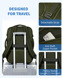 WANDF Travel Backpack For Spirit Airlines Personal Item Bag 18x14x8 with Wet Pocket, 17 Inch Laptop Backpack for Men Women（Dark Green）