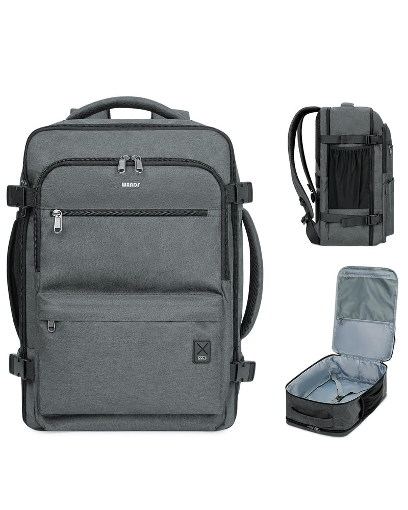 WANDF Travel Backpack For Spirit Airlines Personal Item Bag 18x14x8 with Wet Pocket, 17 Inch Laptop Backpack for Men Women（Grey）