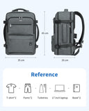 WANDF Travel Backpack For Spirit Airlines Personal Item Bag 18x14x8 with Wet Pocket, 17 Inch Laptop Backpack for Men Women（Grey）