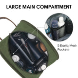 WANDF Travel Toiletry Bag for Men Large Toiletries Shaving Bag Water Resistant Hanging Dopp Kit Travel Accessories Bag for Women Men (Green)