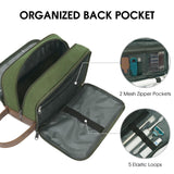 WANDF Travel Toiletry Bag for Men Large Toiletries Shaving Bag Water Resistant Hanging Dopp Kit Travel Accessories Bag for Women Men (Green)