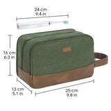 WANDF Travel Toiletry Bag for Men Large Toiletries Shaving Bag Water Resistant Hanging Dopp Kit Travel Accessories Bag for Women Men (Green)