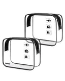 WANDF TSA Approved Toiletry Bag, 2 Packs Travel Clear Toiletry Bag, Quart Size Makeup Cosmetic Pouch with Zipper, Carry-On Airport Compliant Bag for Women and Men (2 pcs, Black)