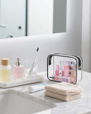 WANDF TSA Approved Toiletry Bag, 2 Packs Travel Clear Toiletry Bag, Quart Size Makeup Cosmetic Pouch with Zipper, Carry - On Airport Compliant Bag for Women and Men (2 pcs, Black)