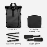 WANDRD PRVKE 41L Photography Bundle: Weather - Resistant Travel & Camera Backpack with Laptop Sleeve, Quick Side Access, Clamshell Opening – Ideal Photography & Travel Bag (Black)