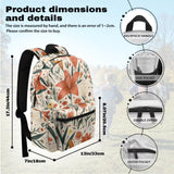 Warmkitty Pastoral Lily Blooms Print Colorful Pattern Kids Backpack Set 2pcs School Bookbag with Lunch Box for Boys Girls
