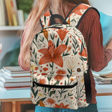 Warmkitty Pastoral Lily Blooms Print Vibrant Flower Design Kids Backpack with Side Pocket School Bookbag for Students Boys Girls