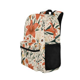 Warmkitty Pastoral Lily Blooms Print Vibrant Flower Design Kids Backpack with Side Pocket School Bookbag for Students Boys Girls