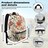 Warmkitty Pastoral Lily Blooms Print Vibrant Flower Design Kids Backpack with Side Pocket School Bookbag for Students Boys Girls