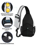 WATERFLY Crossbody Sling Backpack Sling Bag Travel Hiking Chest Bag Daypack