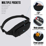 WATERFLY Fanny Pack Waist Bag: Small Hip Pouch Bum Bag Fannie Pack Phanny Fannypack Waistpack Bumbag Beltbag Sport Slim Fashionable for Jogging Hiking Hiker Woman Man