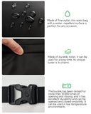 WATERFLY Fanny Pack Waist Packs: Large Crossbody Fanny Packs for Women Men with 5 Zipper Pockets Adjustable Strap Waist Bags Hip Pack for Traveling Cycling Running Hiking - Black