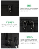 WATERFLY Fanny Pack Waist Packs: Large Crossbody Fanny Packs for Women Men with 5 Zipper Pockets Adjustable Strap Waist Bags Hip Pack for Traveling Cycling Running Hiking - Black