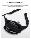 WATERFLY Fanny Pack Waist Packs: Large Crossbody Fanny Packs for Women Men with 5 Zipper Pockets Adjustable Strap Waist Bags Hip Pack for Traveling Cycling Running Hiking - Black