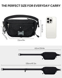 WATERFLY Lightweight Small Fanny Pack: 1.5L Mini Slim Crossbody Waist Belt Hip Bag with RFID Blocking, Anti - Theft & Water Resistant Pouch for Women Men Travel Hiking Running Walking EDC