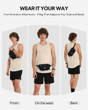 WATERFLY Lightweight Small Fanny Pack: 1.5L Mini Slim Crossbody Waist Belt Hip Bag with RFID Blocking, Anti - Theft & Water Resistant Pouch for Women Men Travel Hiking Running Walking EDC