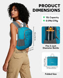 WATERFLY Packable Lightweight Small Backpack: 15L Foldable Mini Hiking Daypack - Ultralight Compact Day Pack for Women Men Outdoor Travel Camping Walking - Blue