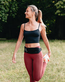 WATERFLY Running Belt Fanny Pack: Runner Marathon Jogging Waist Pack Sport Workout Exercise Fitness Phone Holder Belt for Men Women Jogger Slim Waist Bag Black