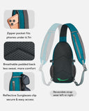 WATERFLY Small Crossbody Sling Bag: RFID Sling Backpack Chest Bag Travel Shoulder Multiple Pockets Hiking Daypack for Man Woman