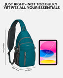 WATERFLY Small Crossbody Sling Bag: RFID Sling Backpack Chest Bag Travel Shoulder Multiple Pockets Hiking Daypack for Man Woman