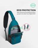 WATERFLY Small Crossbody Sling Bag: RFID Sling Backpack Chest Bag Travel Shoulder Multiple Pockets Hiking Daypack for Man Woman