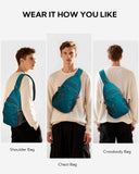 WATERFLY Small Crossbody Sling Bag: RFID Sling Backpack Chest Bag Travel Shoulder Multiple Pockets Hiking Daypack for Man Woman