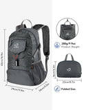 WATERFLY Small Lightweight Packable Backpack: 20l Ultra Light Foldable Travel Hiking Camping Daypack Day Pack for Man Woman