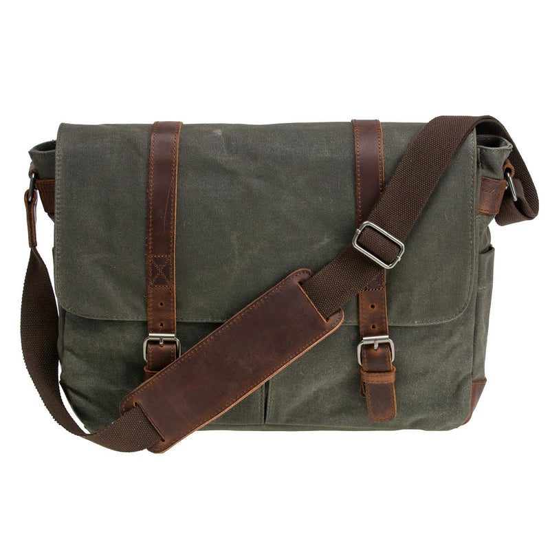 Waterproof Canvas 15" Macbook pro/ 15.6'' Leather Laptop Messenger Bag for Men Business Vintage shoulder bag/Briefcase Crossbody