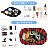 Waterproof Sports Gym Bag Buffalo Plaid diamonding Red Black Trendy Travel Weekender Gear Bag with Adjustable Strap for Airplane Traveling