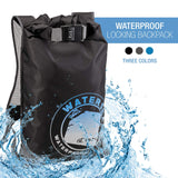 WaterSeals Locking Backpack + Waterproof Bag for Women & Men with Ripstop Material & Anti - Theft Combination Lock to Protect Wallet, iPhone or Valuables at the Beach, Pool, Skiing, or Camping, Black