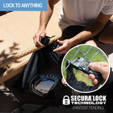WaterSeals Locking Backpack + Waterproof Bag for Women & Men with Ripstop Material & Anti - Theft Combination Lock to Protect Wallet, iPhone or Valuables at the Beach, Pool, Skiing, or Camping, Black