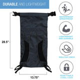 WaterSeals Locking Backpack + Waterproof Bag for Women & Men with Ripstop Material & Anti - Theft Combination Lock to Protect Wallet, iPhone or Valuables at the Beach, Pool, Skiing, or Camping, Black