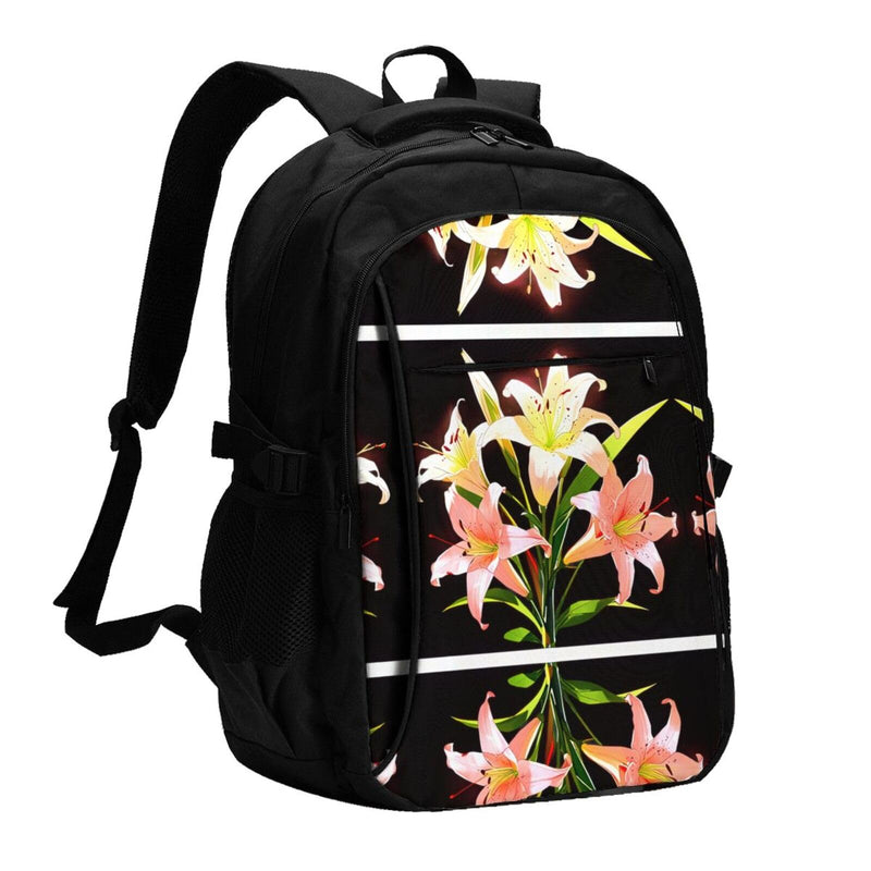 WBQLSL A bouquet of lilies in full bloom Printed travel backpacks are suitable for business/camping and mountaineering/short - distance travel backpacks