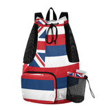 WDdZzyy Drawstring Backpack For Women Men Gym Sackpack With Water Bottle Pocket String Back Pack Dry Wet Separation Hawaii State Flag Hawaiian Hi