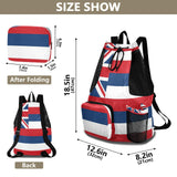 WDdZzyy Drawstring Backpack For Women Men Gym Sackpack With Water Bottle Pocket String Back Pack Dry Wet Separation Hawaii State Flag Hawaiian Hi