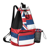WDdZzyy Drawstring Backpack For Women Men Gym Sackpack With Water Bottle Pocket String Back Pack Dry Wet Separation Hawaii State Flag Hawaiian Hi