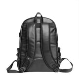 WDEKDAI Leather Backpack School College Bookbag Leisure Business Travel Hiking Rucksack,Suitable for 15.6 - inch laptop pack (2)