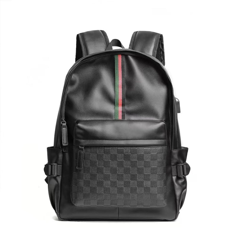 WDEKDAI Leather Backpack School College Bookbag Leisure Business Travel Hiking Rucksack,Suitable for 15.6 - inch laptop pack (2)