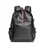 WDEKDAI Leather Backpack School College Bookbag Leisure Business Travel Hiking Rucksack,Suitable for 15.6-inch laptop pack (2)