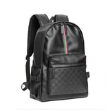 WDEKDAI Leather Backpack School College Bookbag Leisure Business Travel Hiking Rucksack,Suitable for 15.6 - inch laptop pack (2)