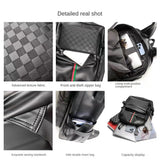 WDEKDAI Leather Backpack School College Bookbag Leisure Business Travel Hiking Rucksack,Suitable for 15.6 - inch laptop pack (2)