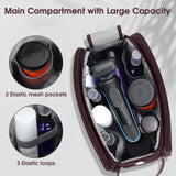 Wedama Toiletry Bag for Men, Handheld Travel Bag, Waterproof Toiletries, Thickened Polyester Dopp Kit, Toiletries Business Trips and Camping, Brown