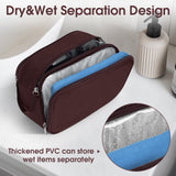 Wedama Toiletry Bag for Men, Handheld Travel Bag, Waterproof Toiletries, Thickened Polyester Dopp Kit, Toiletries Business Trips and Camping, Brown