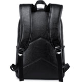 weiatas Black Leather Laptop Backpack for Men Women Work Travel, College School Backpack Casual Daypack fits 15.6 Inch