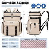 Weitars Insulated Cooler Backpack,Double Deck Waterproof Soft Cooler Bag,Backpack Coolers Leak Proof Lunch Backpack for Men Women for Travel,Camping,Picnic,Beach,Picnic,Outdoor 31L/52 Can (Beige)