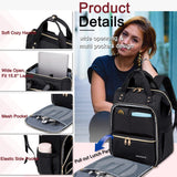 Weitars Lunch Backpack For Women,15.6 Inch Laptop Backpacks For Womens Back pack, Travel Backpacks,Work Backpack For Women (Black)