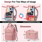 Weitars Lunch Backpack For Women,15.6 Inch Laptop Backpacks For Womens Back pack, Travel Backpacks,Work Backpack For Women (Pink)