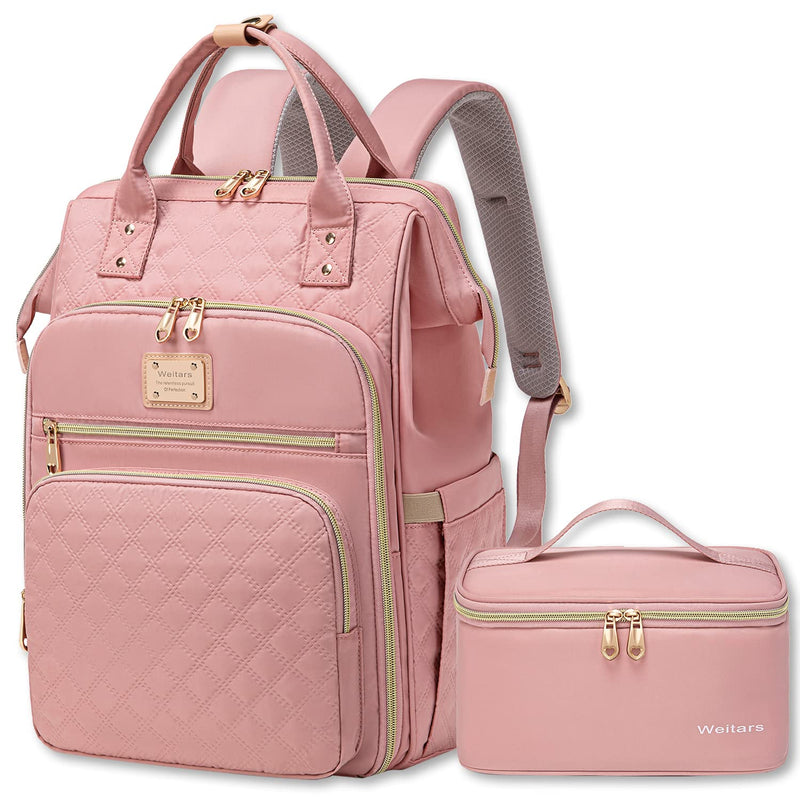 Weitars Lunch Backpack For Women,15.6 Inch Laptop Backpacks For Womens Back pack, Travel Backpacks,Work Backpack For Women (Pink)