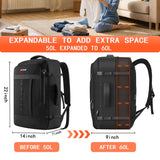 WeiTrust Travel Laptop Backpack, 50 - 60L Large Expandable Suitcase - Style Backpack for Business & Daily Travel, Carry - On Friendly with Side Water Bottle Pockets, Fits 18 - Inch Laptops
